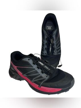 Salomon Wings Pro 2 Trail Running Shoes Women’s Size 8.5 Black Pink Quicklace